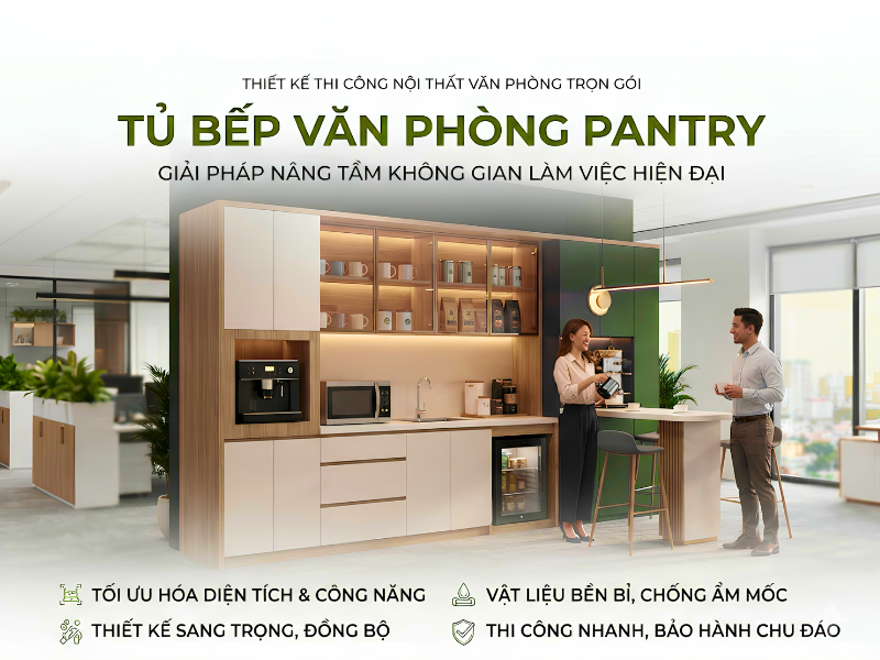Tủ Bếp Văn Phòng Pantry Nâng Tầm Không Gian Làm Việc Hiện Đại